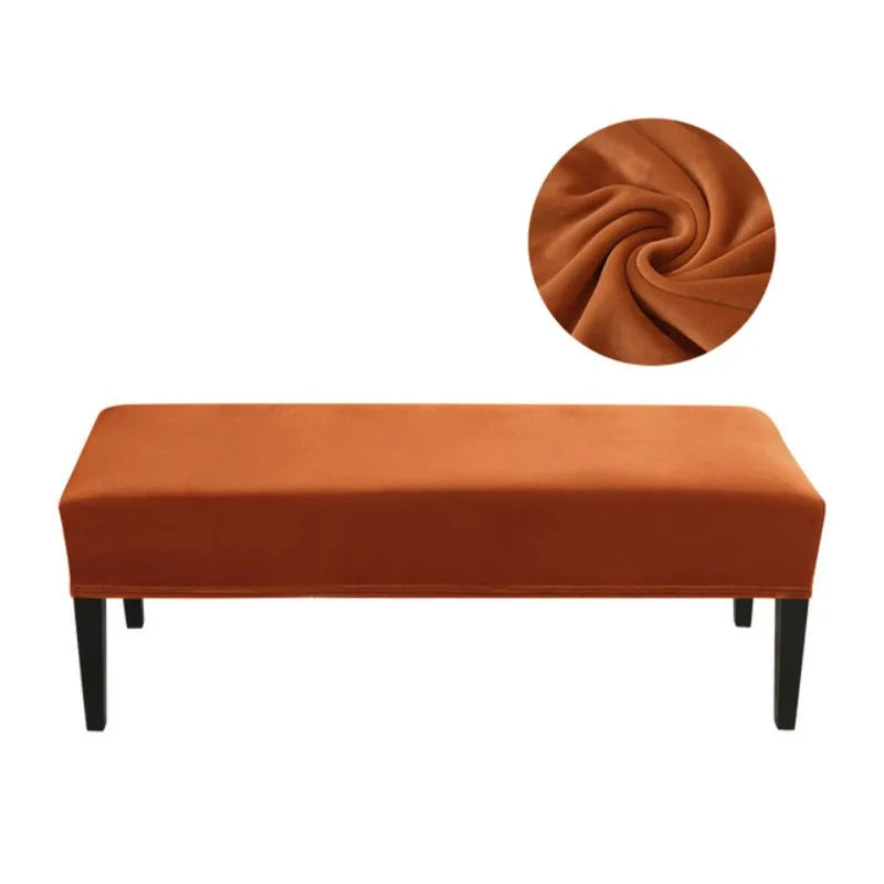 100% Polyester Soft Velvet Bench Slipcovers/Colors-Gray/Black/Brown/Red/Navy