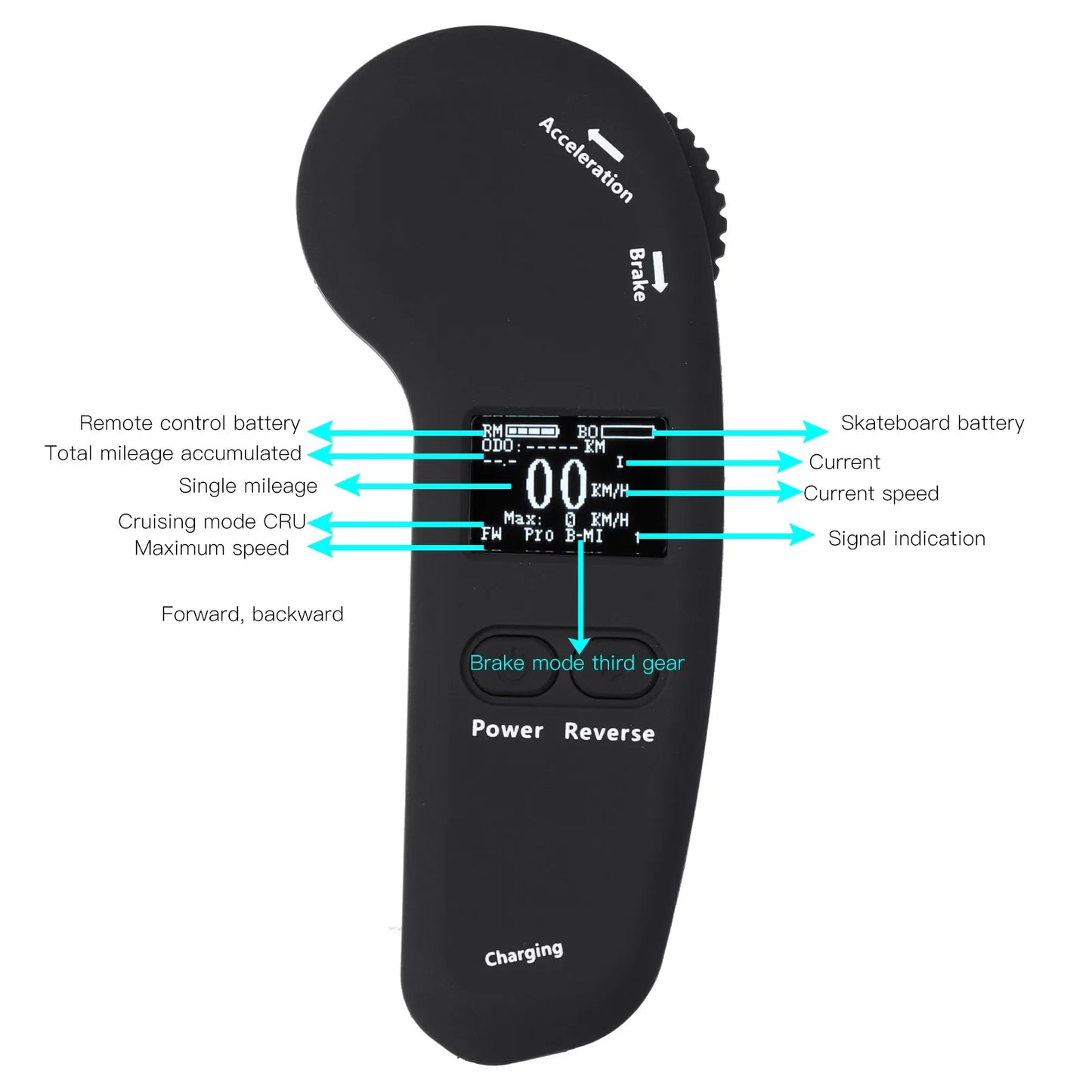 No-EN-Name-Null  Men Handheld Black Wireless Remote Control Four-Wheels-Electric Flat-Plate Wood Skateboards Electric Vehicle (EV) Parts-Accessories
