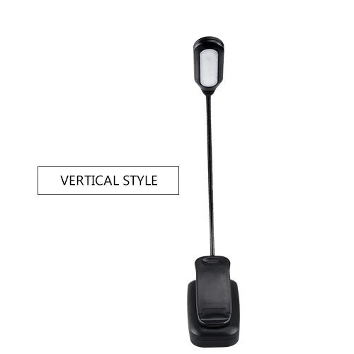 Mini Black Flexible Plastic Portable LED Clip-On Book Desktop Lamps/ Battery Powered/Battery Not Included/3-AAA Batteries Required
