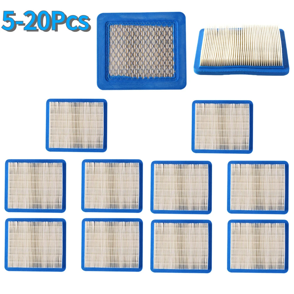 VKTECH 5-20 PCS Briggs Stratton Lawn Mower White Background Blue Frame Rectangle Shaped Replacement Air Filters Lawn Mower Accessories