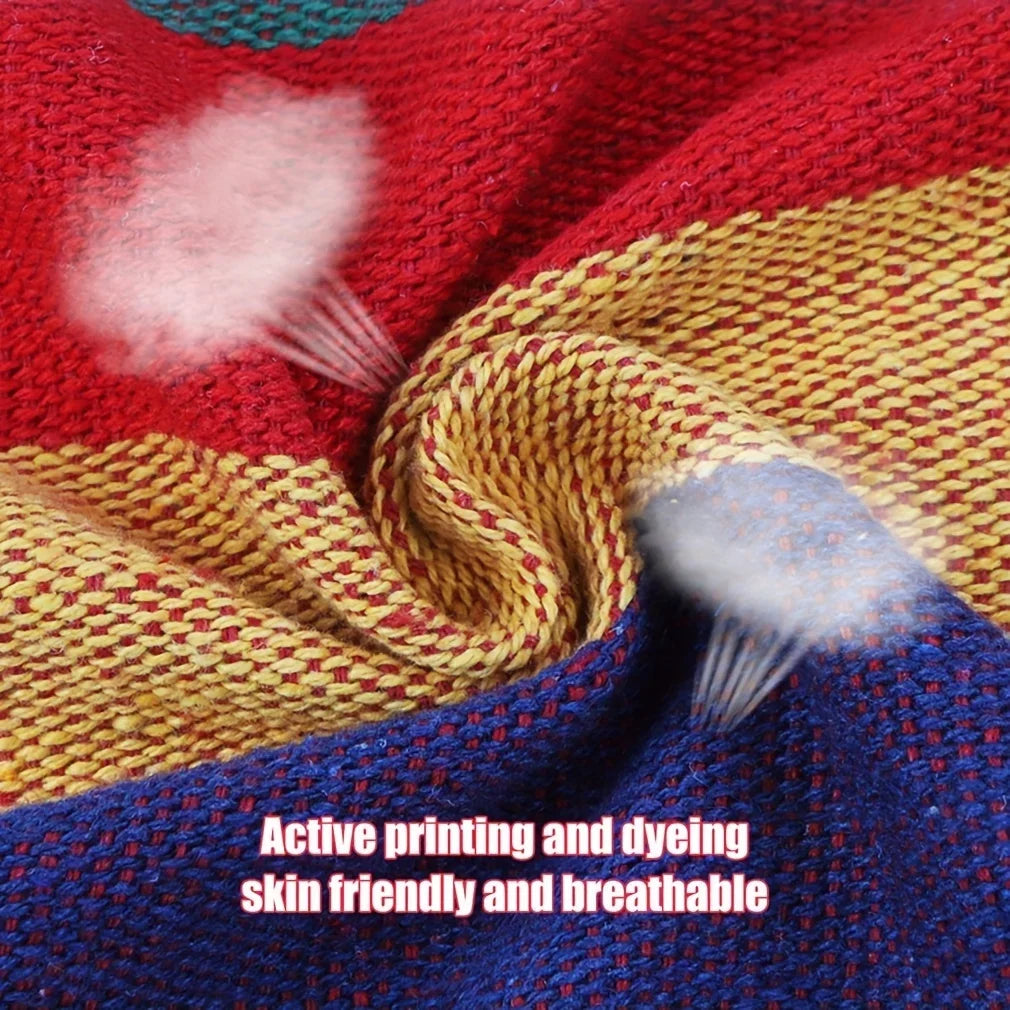 No-EN-Name-Null Outdoor Striped Red One Person Handmade Soft Durable Breathable Densely Woven Cotton Canvas Fabric Hanging Hammock Solid Seat Swing Chairs/ 200KG Load Bearing/Colors-Red/Striped/With Pillow-Cushion/NO Pill-Rip/Weight Max : 400LBS