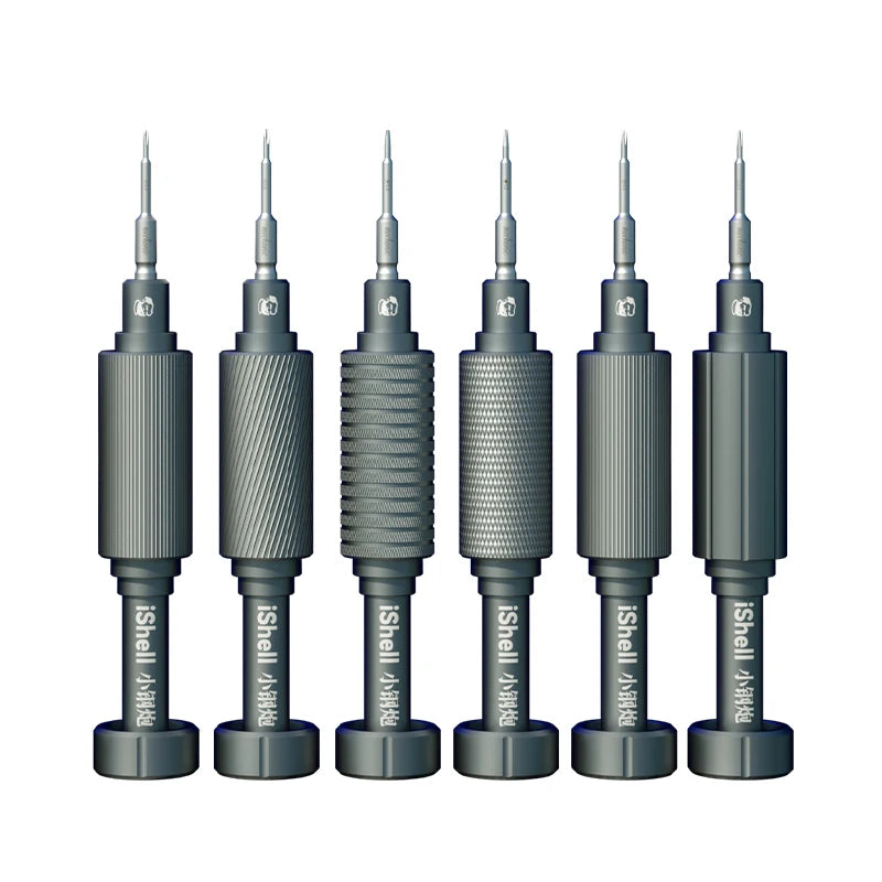 No-EN-Name-Null Mechanic Manuel Mortar Mini 6-In-1 ISHELL MAX Gray Hard Magnesium Silicon Alloy Steel Metal Powerful Magnetic Special Model Drill Screwdrivers Plum Blossom Cross Heads Computer Components/Colors-Purple/Gray/Black/Silver/Blue/Multicolor