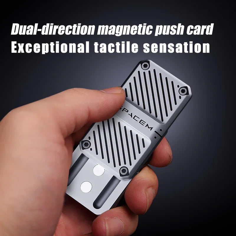 YIJOO Adults SPACEM Silver Metal Alloy Precision Fingertip Hand-Eye Coordination Mechanical Magnetic Push Plate Slider Fidget Stress Reliever Rectangle Activity Toys/Colors-Yellow/Black/Gray/Silver/Blue/13-18 + Years Old