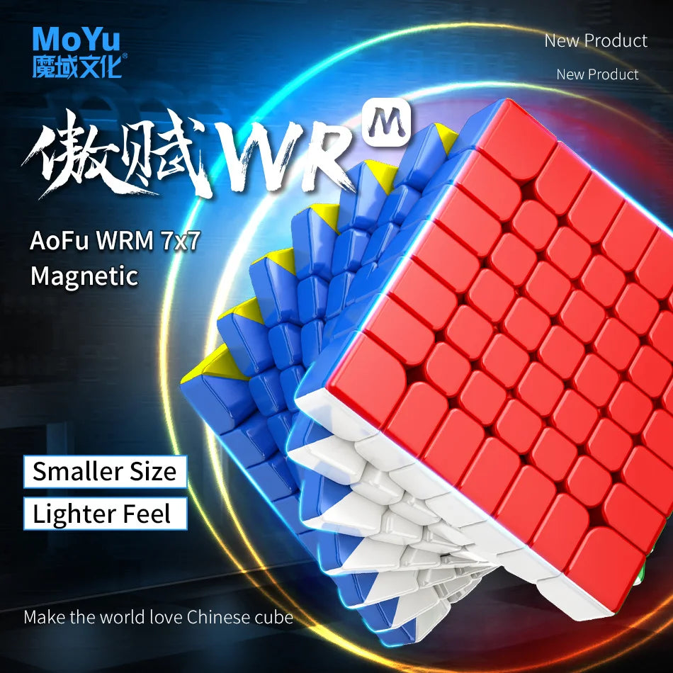 No-EN-Name-Null Kids-Adults 3D Small Square Lightweight Anti-Jam Adjustable Tension Plastic Rubik Cube Magnetic Fast Speed Multicolor Mechanical Puzzle Cube Toys/ Ages: 6-18 Years Old + Older/Colors-Red/Yellow/Clear/Blue/Multicolor/ Type: 7 x 7
