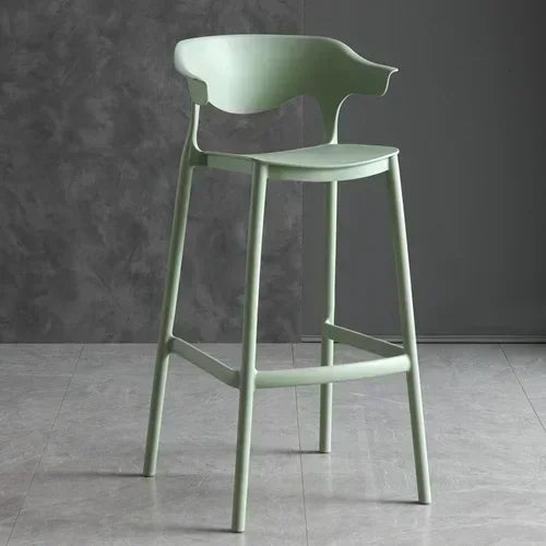 Nordic Modern Minimalist Stackable Solid Reinforced PP Plastic Low Back Hard Bar Chairs/Colors-Green/Orange/Gray/Yellow/Black/Blue/Brown