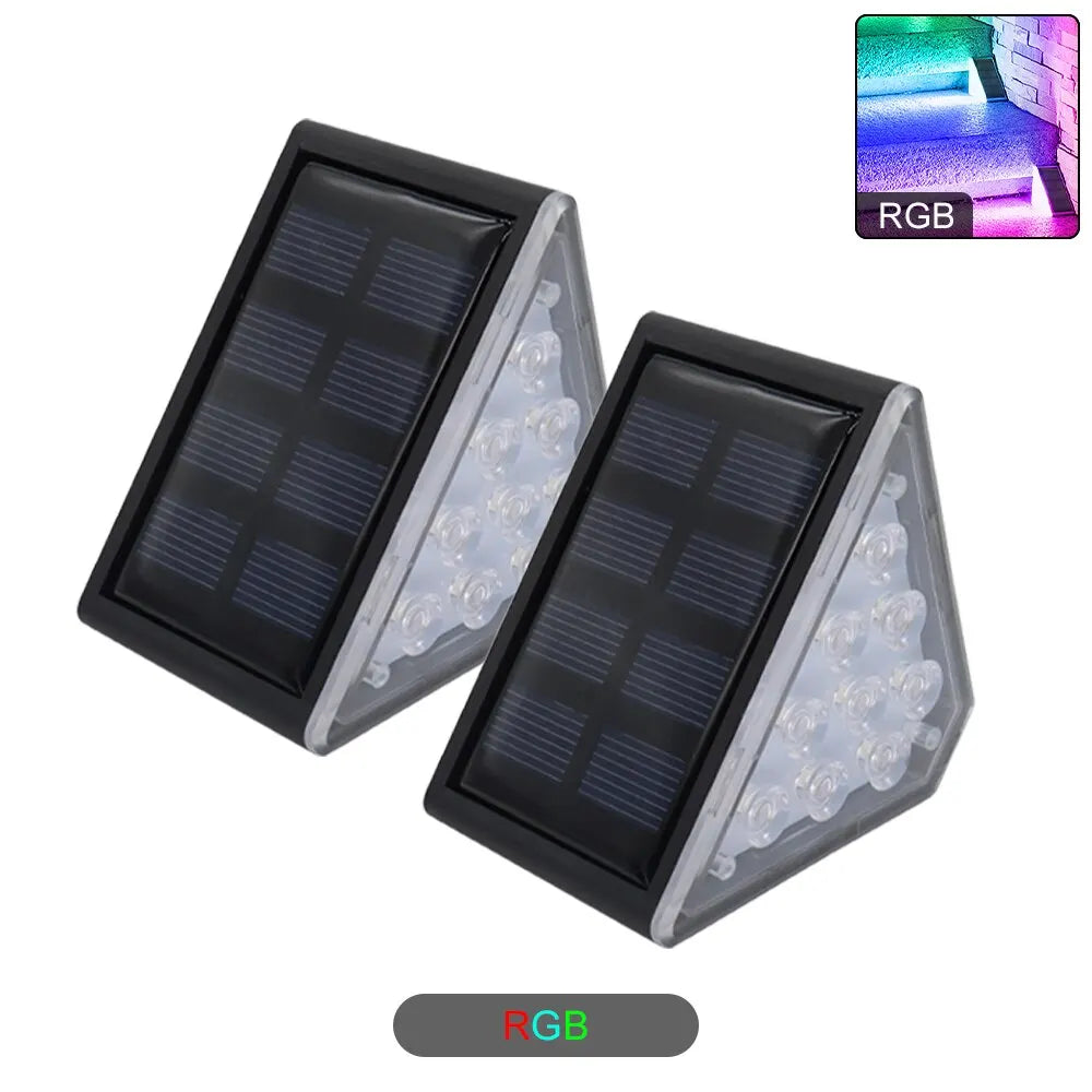 KLA-FCOB 2-6 PCS Waterproof Warm-Cool-Daylight White LED Outdoor Black-White Triangle Plastic Body Solar-Powered Built-In Light Sensor Step Landscape Pathway Light Sets/Colors-White/Black/Multicolor