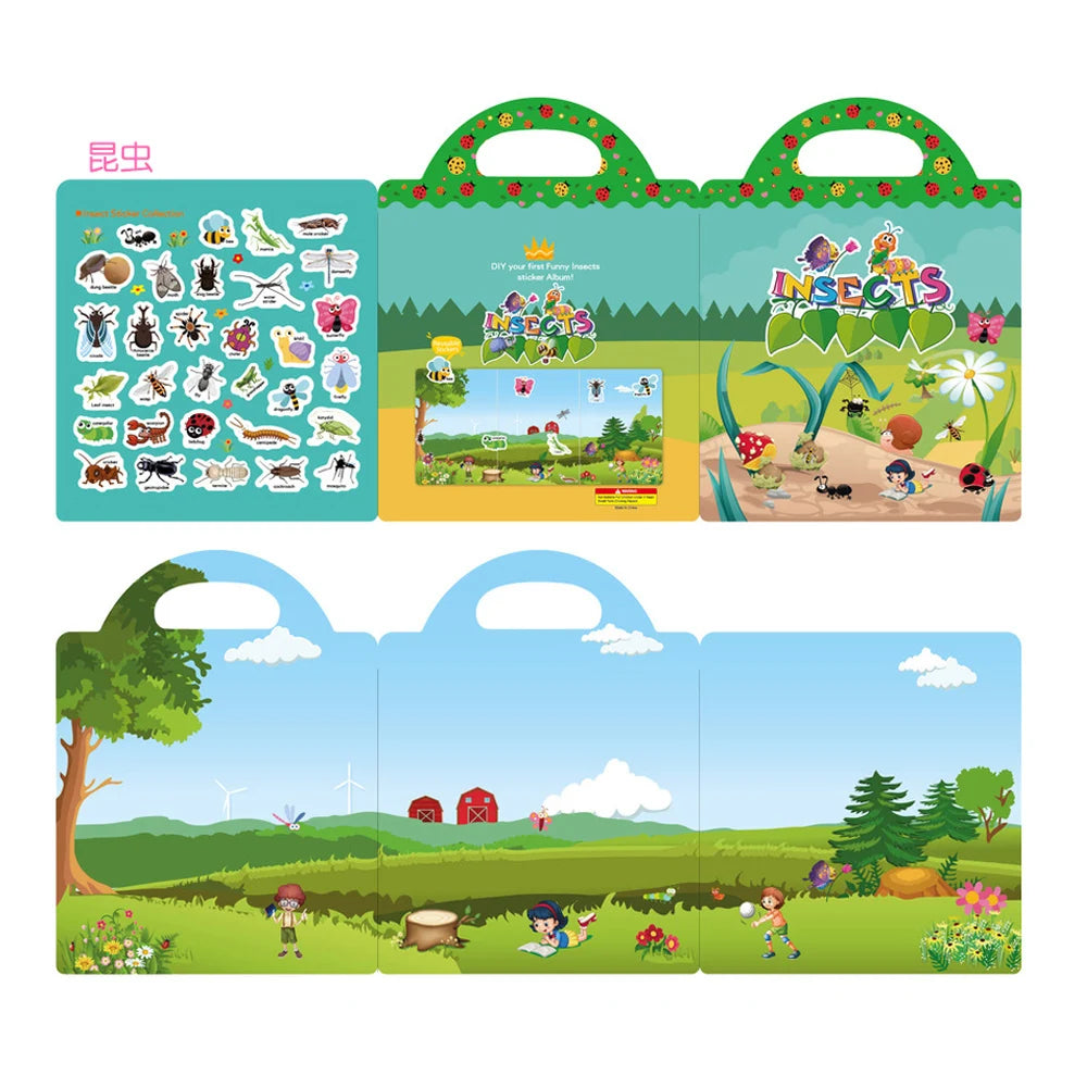 TAKARA TOMY Kids Plastic Early Educational Reusable Multicolor Cartoon Animal Scene Stickers Painting Hand-On Puzzle Books Stickers-Stickers Machine /Ages: 2-18 Years Old-Older