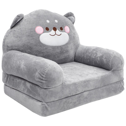 No-EN-Name-Null  Modern Baby-Toddlers Cartoon Gray Bear Animal Soft Plush Polyester Fabric Cushions Folding Sofa Armchairs