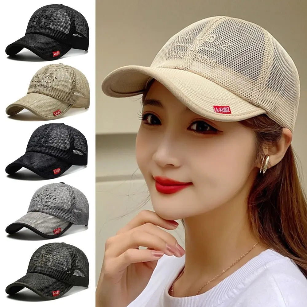 No-EN-Name-Null Adults Unisex One Size Adjustable-Fit Quick Dry Blue Cotton-Polyester Fabric Full Mesh UV Protection Baseball Caps/Colors-Beige/Navy/Black/Gray