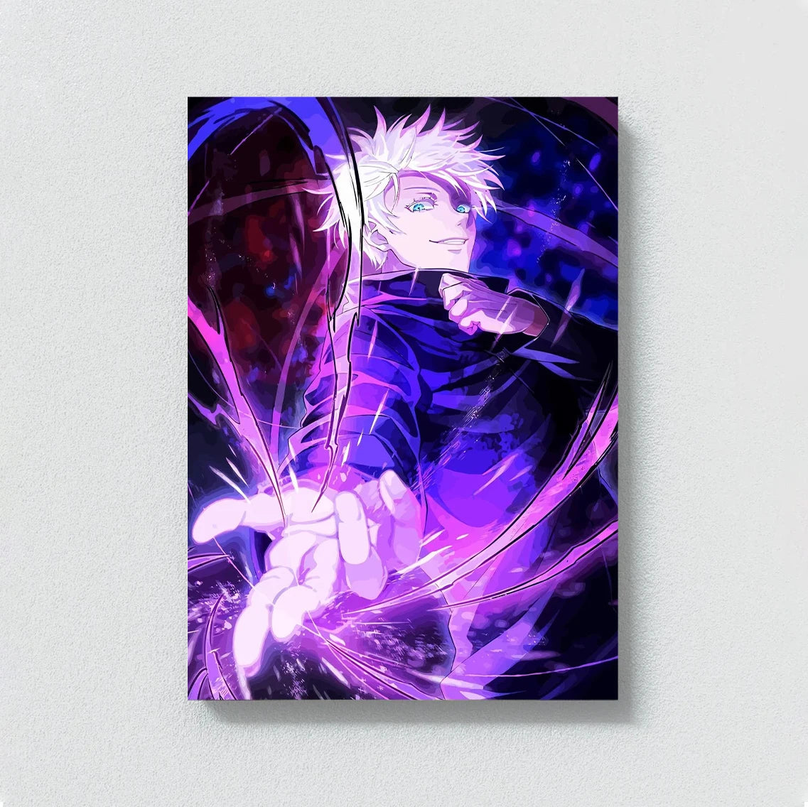 NULL Unframed Canvas Medium Watercolor Japanese Anime Jujutsu Kaisen Prints /Colors-Blue/Black/Multicolor/Purple/White/Red