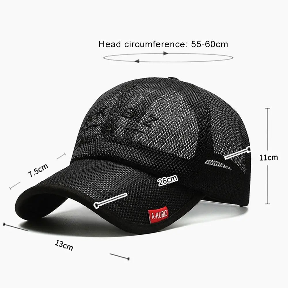 No-EN-Name-Null Adults Unisex One Size Adjustable-Fit Quick Dry Blue Cotton-Polyester Fabric Full Mesh UV Protection Baseball Caps/Colors-Beige/Navy/Black/Gray