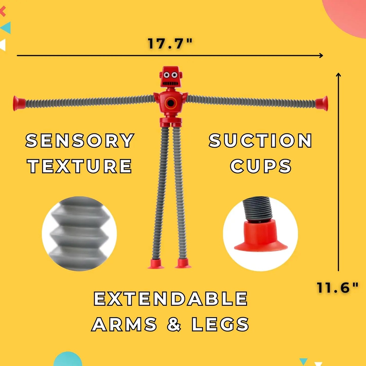 No-EN-Name-Null Teens-Adults 4 PCS Plastic Telescopic Suction Cup Hands-Feet Mini Cartoon Funny Robot Extendable Arms-Legs Action Figures/Ages: 13-18 Years Old-Adults/Colors-Purple/Blue/Gray/Red/Multicolor