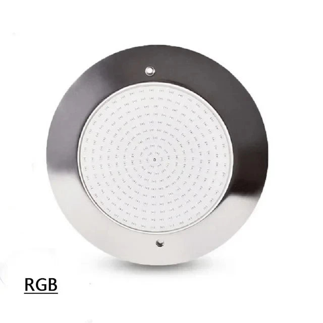 TUYA Outdoor 12V Ultra-Thin Silver Round Stainless Steel Metal Body Warm-Cool White-Blue LED Lights Emergency Underwater Swimming Pool Lights/Colors-Silver/White/Gray