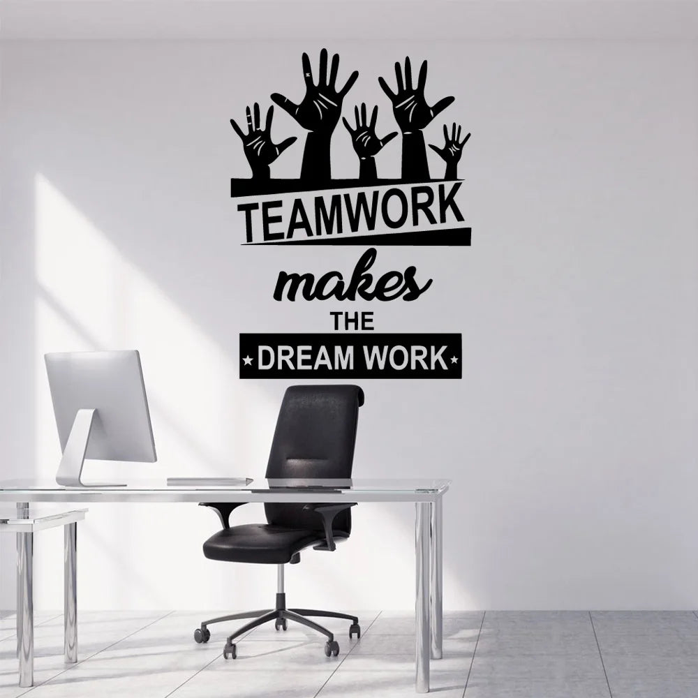 No-EN-Name-Null Modern Waterproof Removable Black Plastic Self-Adhesive DIY Home-Office Anime Cartoons Text Hallow-Out Carved Motivational Phrases Vinyl Wall Mural Decals/Colors-Black/Multicolor