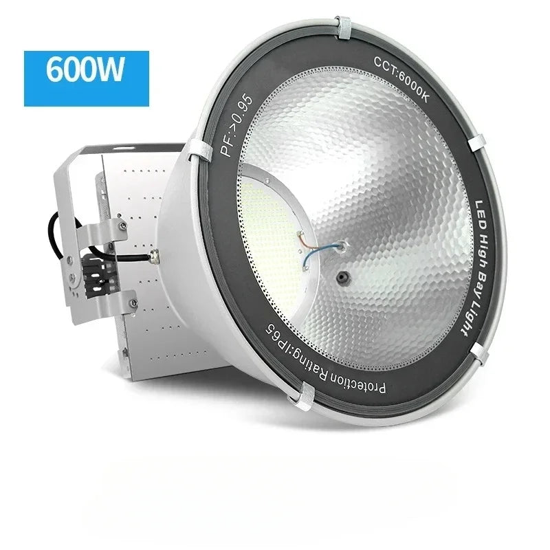 Outdoor Brushed Nickel Finish White-Silver Round Aluminum Body AC-Powered Waterproof Cool-Daylight White LED Wall-Mounted Flood-Spot Lights/  Bulbs Included