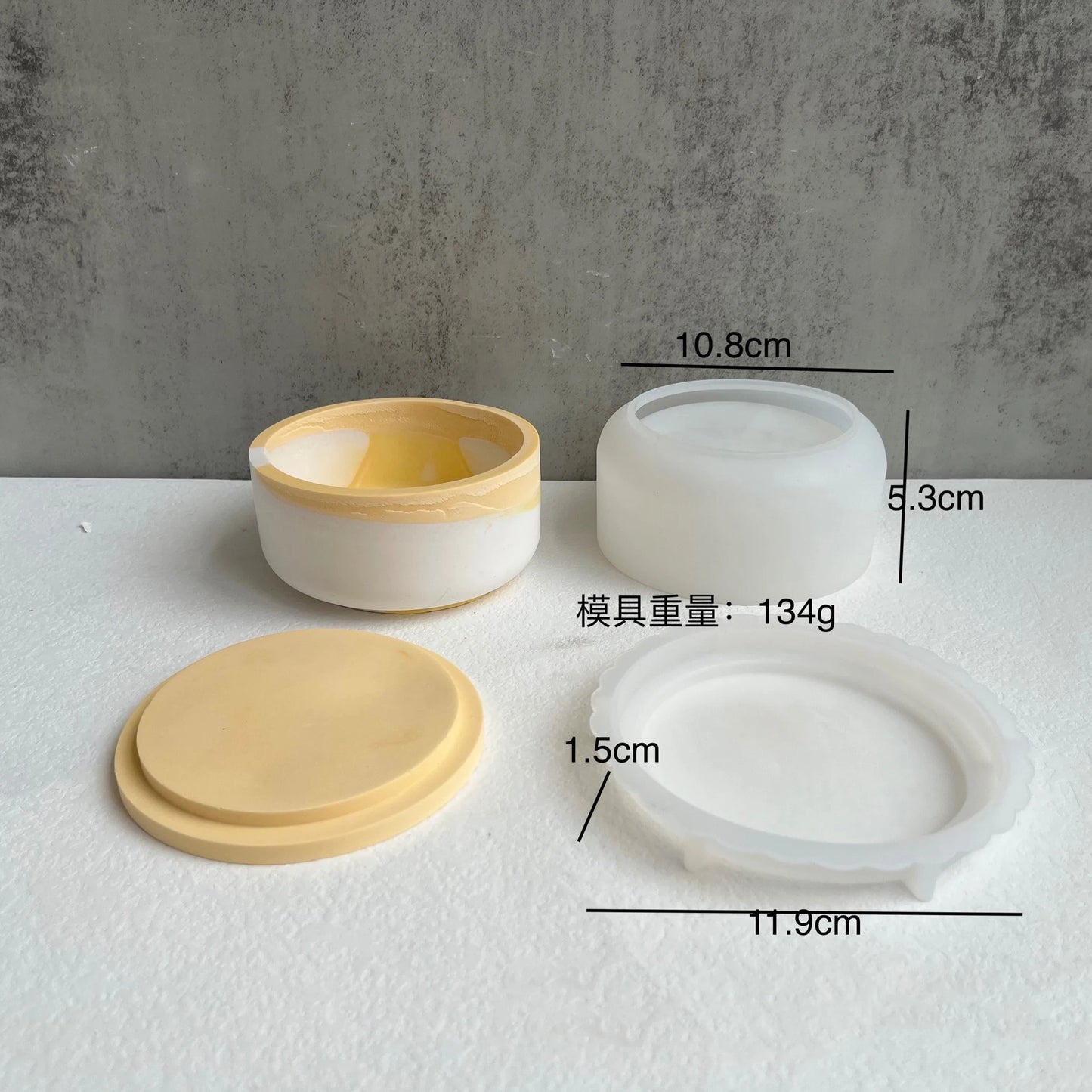 UDOCOOL Universal ALL AGES DIY Handmade Round Striped Candle Jar Container Milky White Silicone Craft Molds Candle Making Kits