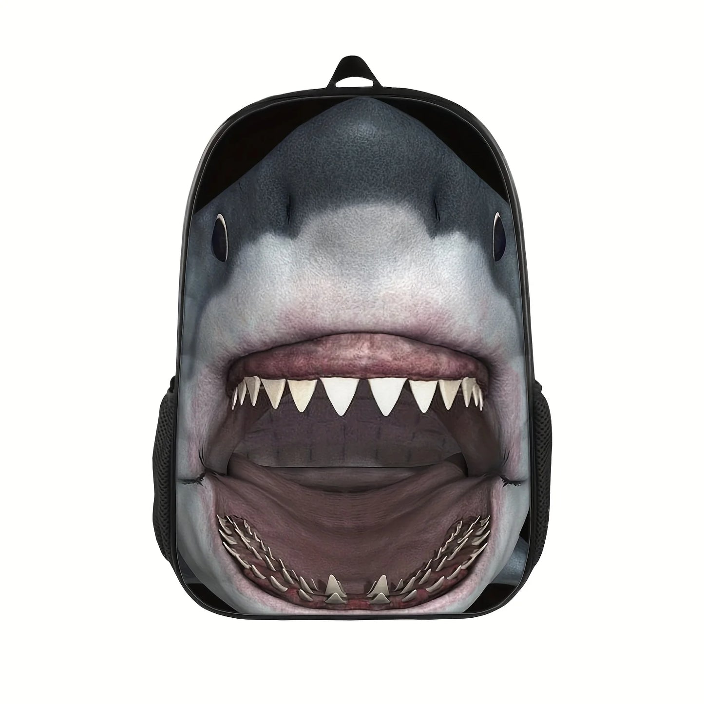 BRENDY Kids 3D Cartoon Printed Wild Animals-Cartilaginous Fish Design Zippers External Pockets Resin Mesh Softback Polyester Fabric Wide Shoulder Straps-Handle Built-In Laptop Compartment School Backpacks