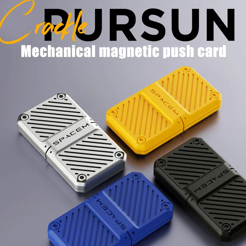YIJOO Adults SPACEM Silver Metal Alloy Precision Fingertip Hand-Eye Coordination Mechanical Magnetic Push Plate Slider Fidget Stress Reliever Rectangle Activity Toys/Colors-Yellow/Black/Gray/Silver/Blue/13-18 + Years Old