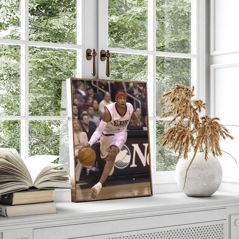 MAISTO Modern Waterproof Unframed HD Printed Multicolor Rectangle Shaped Basketball-Allen Iverson Sports Posters/Colors-Multicolor/Black/Fade-Dirt Resistant/Adhesive Tear-Stick