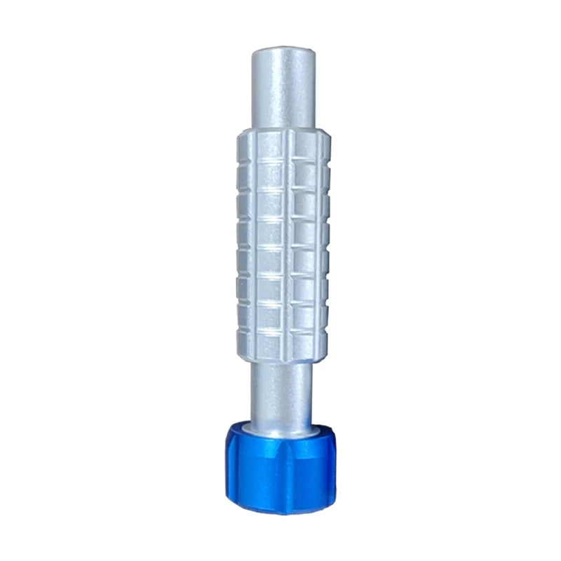 CRVOJEK Mini Non-Slip Silver Aluminum-Copper Alloy Built-In 1/4 Magnetic Bits Holding Blue Hexagonal Grip Metallic End Handles Screwdrivers