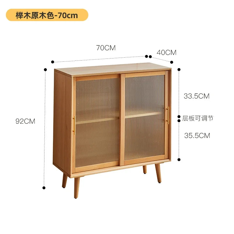 OEIN Modern Free-Standing Rectangle Shaped Brown Wood Panel Sideboard Two Glass Sliding Doors Buffet Cabinets /2 Drawers/Size: 120 X 40 X 92CM/14 Styles/Assembly Required