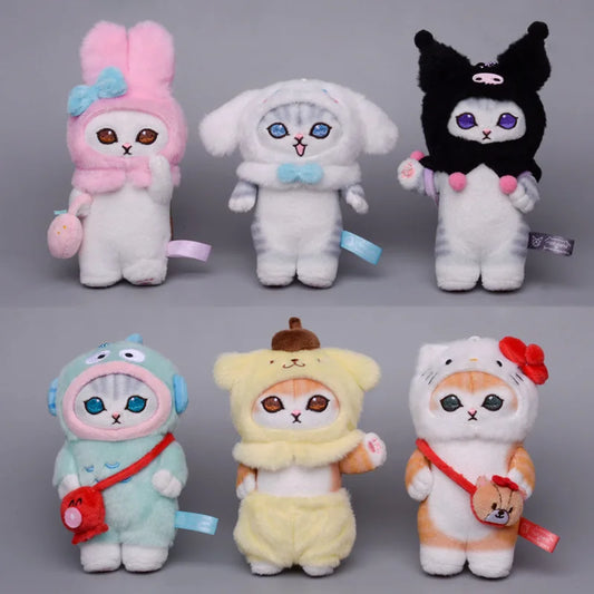 MINISO Teens-Adults Japanese Sanrio Co Shark Cat-Ugly Fish Soft Plush Polyester Fabric Cotton Stuffed Animal Toys/ Colors-Multicolor/Blue/Yellow/Pink/White/Black/Striped/Animal/Ages: 13-18 Years Old-Adults