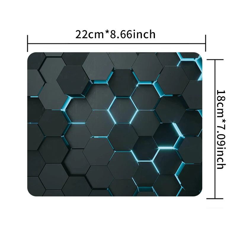 XXL Hexagon Shape Design Gaming Anti-Slip Rubber Base Stitched Edges Smooth Polyester Fabric Computer Mouse Pads/Colors-Black/Purple/Blue/Geometric