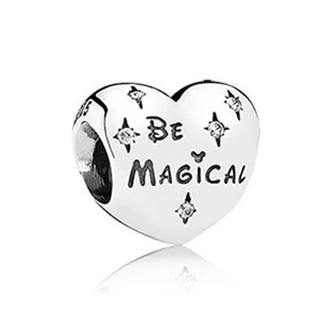 DISNEY Imitation Sterling Silver Metal-Gold-Plated Enamel Clear White Zircon Stones Beads Fine Imitation Fits Pandora Bracelets Charms-Pendants/Colors-Silver/Gold/Clear/Multicolor/Animal