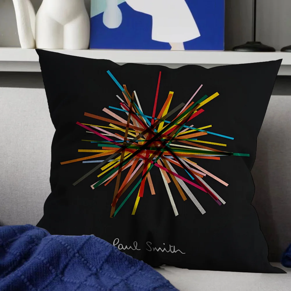 MINISO Printed Paul Smith Multicolor Square Double-Sided Cotton-Polyester Blend Washable Pillowcases/Colors-Multicolor/Striped/Purple/Black/Blue/Red/ 8 Sizes/(Pillow Not Included)/DO NOT BLEACH-DRY CLEAN/Ironing Temperature 100'Celsius