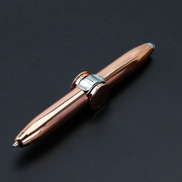 MUDDY PUDDLES Plastic-Metal EDC Spinning Fingertip Pens/Ages: 14-18 Years Old + Older /Colors-Silver/Bronze/Gold/Rose Gold/Black/Blue/Red