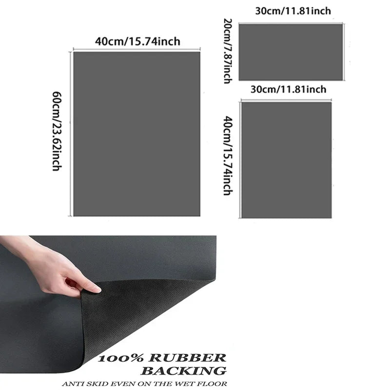 VIKAMA Kitchen Printed Heat-Proof Rapid Water Absorption Anti-Slip Rubber Bottom Waterproof Polyester Coffee Machine Mats/Colors-Blue/Black/Brown/Beige/Gray/Green/Geometric/Multicolor