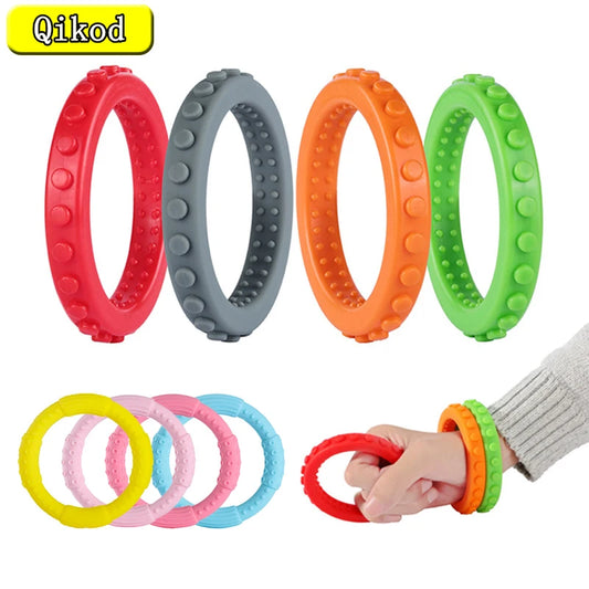Baby's Silicone Teething Ring  Bracelet/Ages: 1-2 Years Old/Color-Red/Green/Pink/Yellow/Orange/Gray/Multicolor