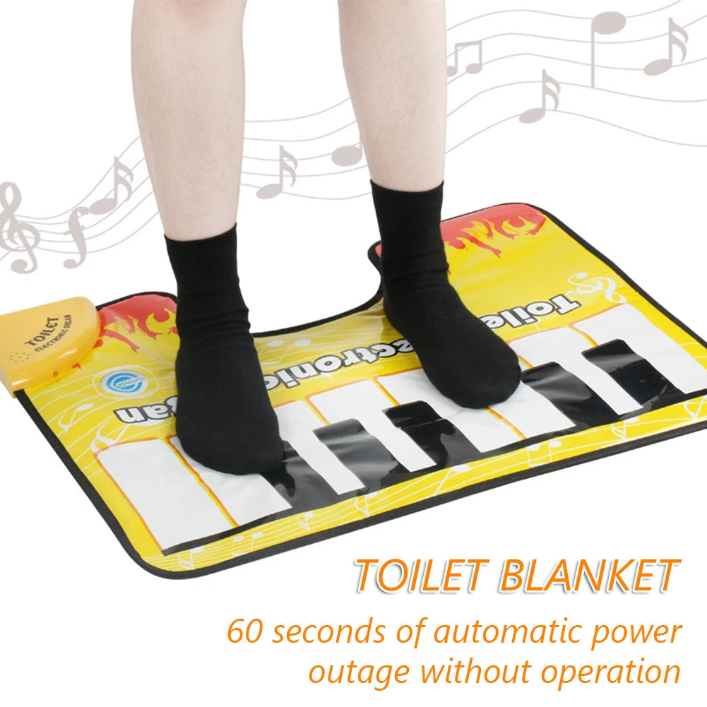 ANTI-SKIDMAT Kids Waterproof Plastic Electronic Musical Organ Reusable Yellow-Black Trim Toe-Tapping White-Black Keyboard Potty-Training Anti-Slip Bathroom Mats/Hand Washing Required /Ages: 3 Years Old-Older/Colors-Striped