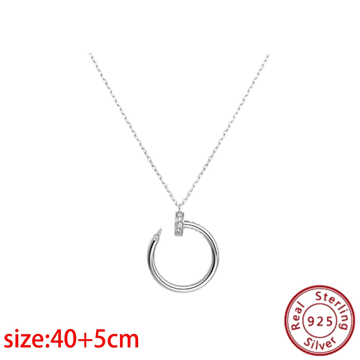 No-EN-Name-Null Adult Women Sterling Silver-Gold Plated Metal Zircon Clear White Diamond Stones Round O-Shaped Fine Imitation Chain Pendant Necklaces/Colors-Gold-Silver/Geometric/Clear/White/Rose Gold