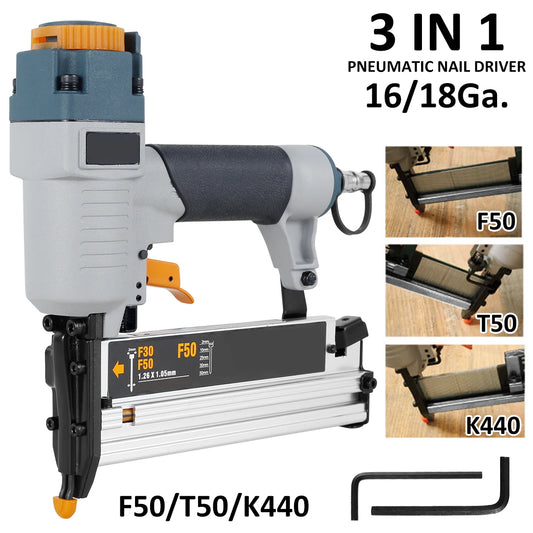 TOORISE Outdoor Multicolor Plastic Body Carpenter Pneumatic Nail Driver Silver Metal Air Riveter Finish Nailers/Colors-Gray/Orange/Black/Silver/Multicolor