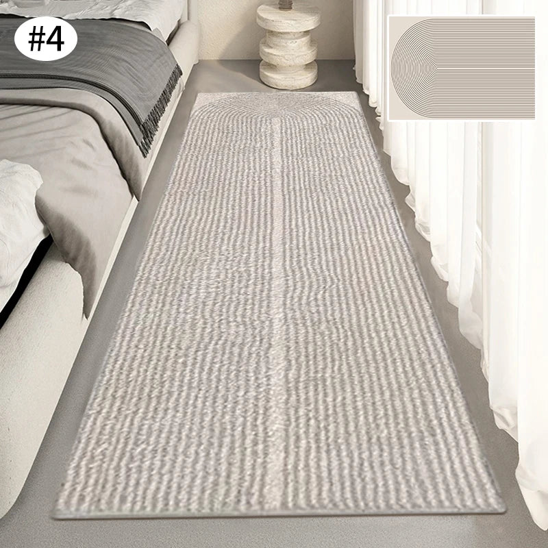 No-EN-Name-Null Modern Indoor Hypoallergenic Rectangle Shaped Persian Beige Striped Geometric Soft Fluffy Faux Cashmere Anti-Slip Bottom Fade-Resistant Non-Toxic Large Rugs/Hand Wash