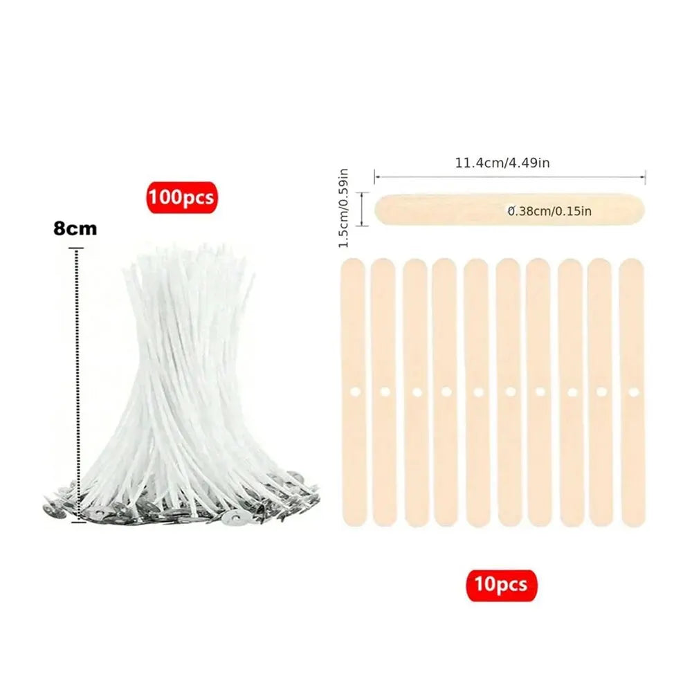110 PCS Cotton Wicks-Soy Wax Core Smokeless Candle Wicks For Candle Making