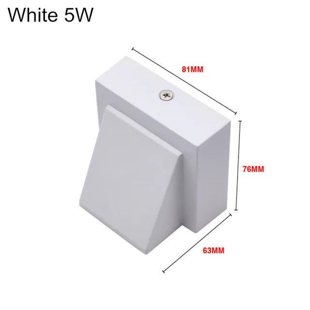 EE'S Modern Outdoor Waterproof Cool-Warm White LED Up-Down Black Square Glass Face-Brushed Nickel Aluminum Metal Body AC-Powered Courtyard Wall Landscape Pathway Lighting /Colors-Black/Gray/Silver/White