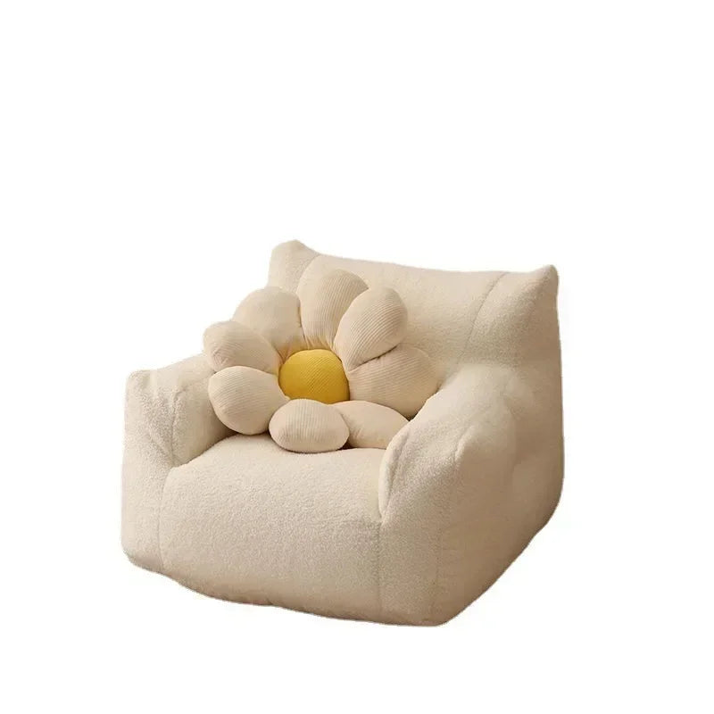 Kids Tri-Fabric Blend Washable Removable Cute Soft Armchairs/Colors-Beige/White/Yellow/Gray/Pink