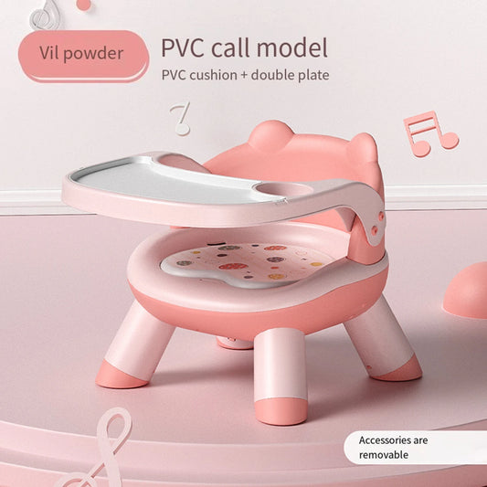 Babies-Toddlers Plastic Small Detachable Table Tray Double-Plated PVC Model Cushion Dining High Chairs/Colors-Pink/Orange/Blue/Clear/Multicolor/White/Dots/Beige/Animal/Ages: Newborn 0-6 Years Old
