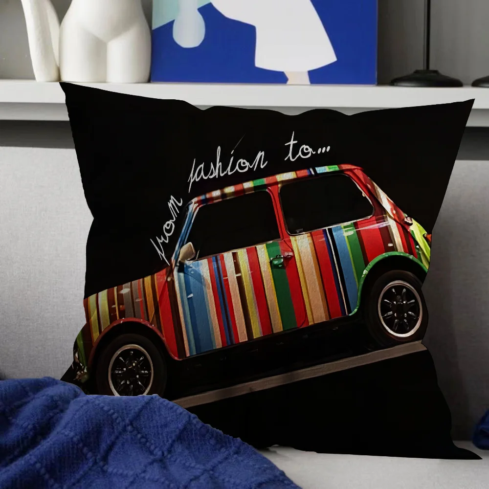 MINISO Printed Paul Smith Multicolor Square Double-Sided Cotton-Polyester Blend Washable Pillowcases/Colors-Multicolor/Striped/Purple/Black/Blue/Red/ 8 Sizes/(Pillow Not Included)/DO NOT BLEACH-DRY CLEAN/Ironing Temperature 100'Celsius