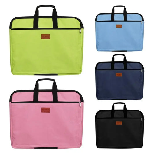 Unisex Polyester Nylon Portable Oxford Cloth Zipper 4A Paper Documents Briefcase Bags/With Handles/Colors-Black/Green/Blue/Red/Yellow/Multicolor