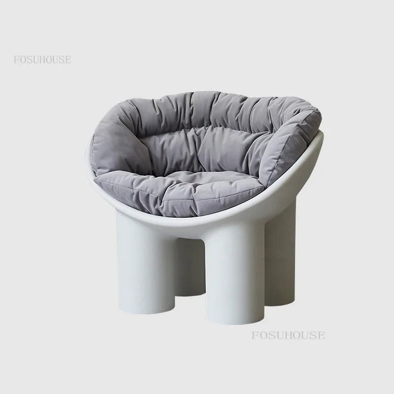 FOSUHOUSE Modern Upholstered Padded Soft Gray Polyester Fabric Cushions Hard Plastic Cute Elephant Four Legs Armchairs/Colors-Gray/Black/Yellow/Brown/Pink/Green/White/Beige/Blue/Multicolor