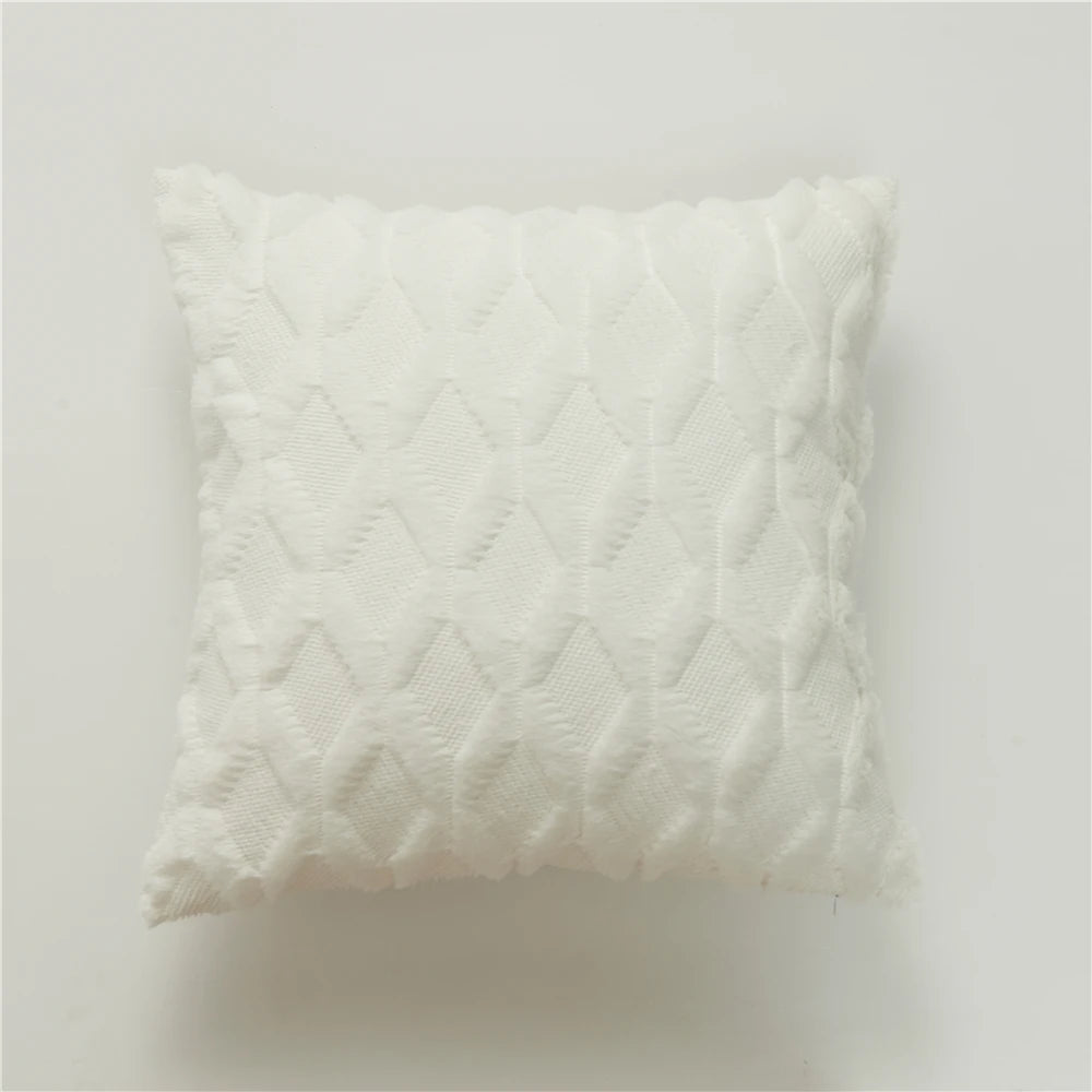 Soft Gray Plush Pillow Cover Cozy Cushion Cover 45x45cm Home Decor Throw Pillow Cover Living Room Bedroom Sofa Christmas