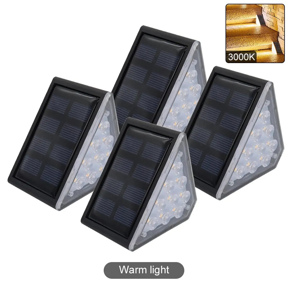 KLA-FCOB 2-6 PCS Waterproof Warm-Cool-Daylight White LED Outdoor Black-White Triangle Plastic Body Solar-Powered Built-In Light Sensor Step Landscape Pathway Light Sets/Colors-White/Black/Multicolor