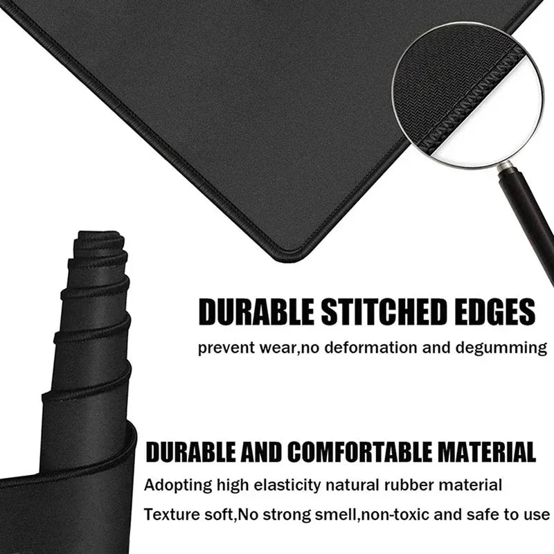MAIRUIGE Small Waterproof Geometric Black Hexagon-Rectangle Shaped Durable Stitched Edges Soft Smooth Fabric Surface Non-Slip Rubber Base Gaming Mouse Pads