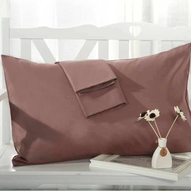 No-EN-Name-Null Modern Soft Strong Egyptian Cotton Silky Sateen Finish Red Rectangle Shaped Pillowcases/Queen-King Sizes/Colors-Red/Beige/White/Purple/Pink/Multicolor/400 Thread Count/Machine Wash/Tumble Dry/Traditional Closure