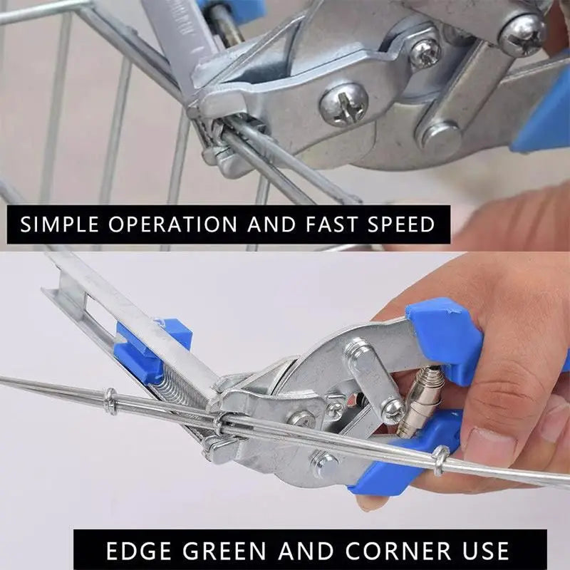 ISFRIDAY DIY Woodworking Blue Plastic Covered Handles Gray-Silver Metal Hog Ring Wire Cage Clamp Pliers /600 Nails Included