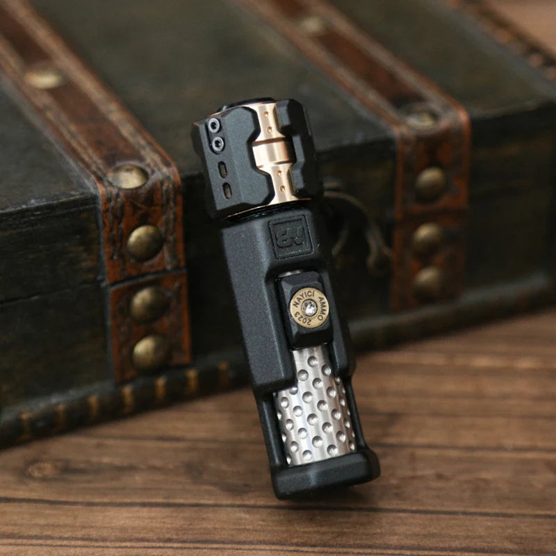AHHLCLT Handheld Mechanical Hardcore Long Round Rectangle Black-Silver-Gold Metal Dissipation Musketeers Gun Bolt Spinner EDC Haptic Push Slider Stress-Relieving Executive Toys/Ages 18 Years Old + Older