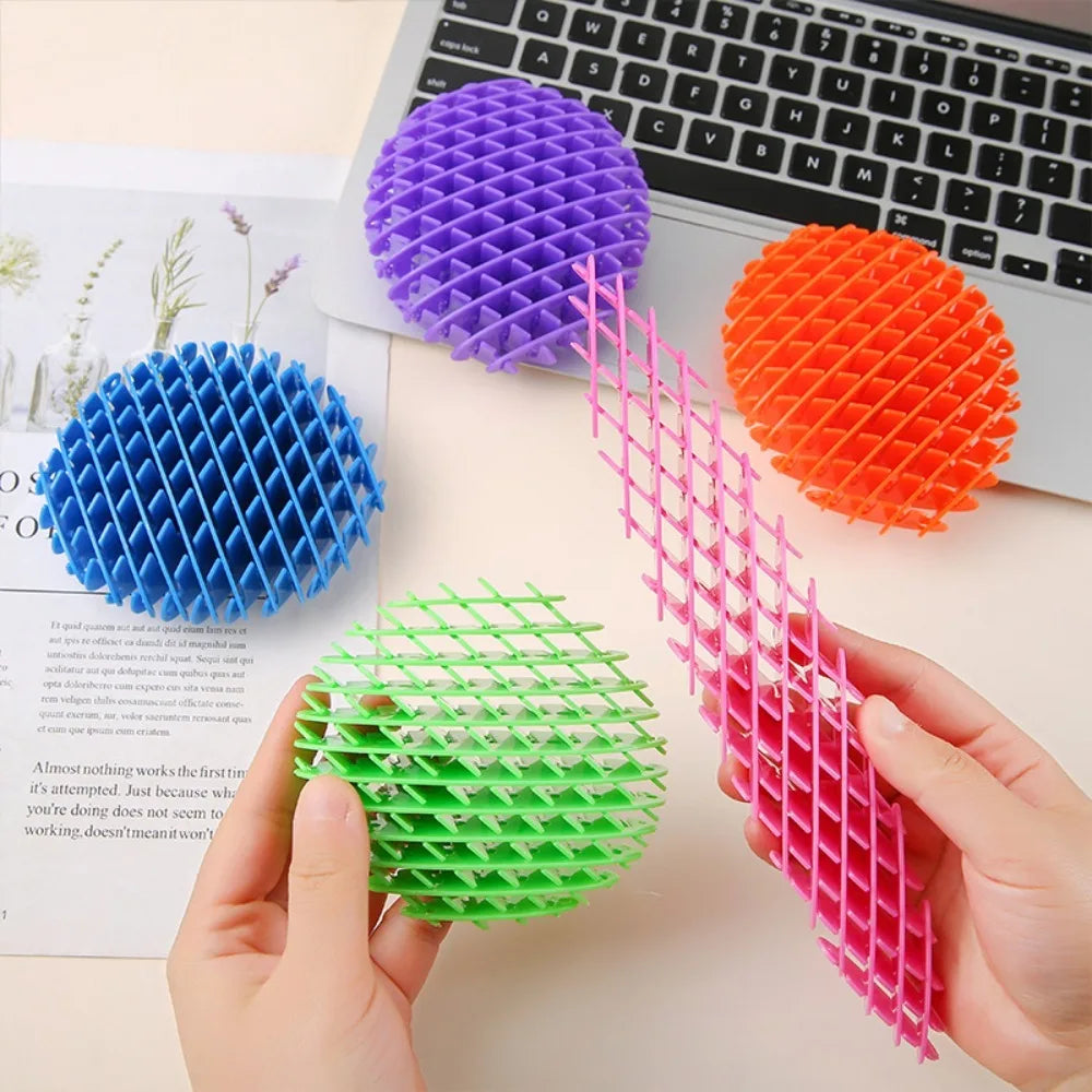 CHUTAI Plastic Elastic Stretch Squeeze Stress-Anxiety Relief Sensory Game Fidgety Calming Wormlike Fidgets Desktop Activity Toys/Colors-Purple/Blue/Orange/Green/Yellow/Ages: 13-18 + Years Older
